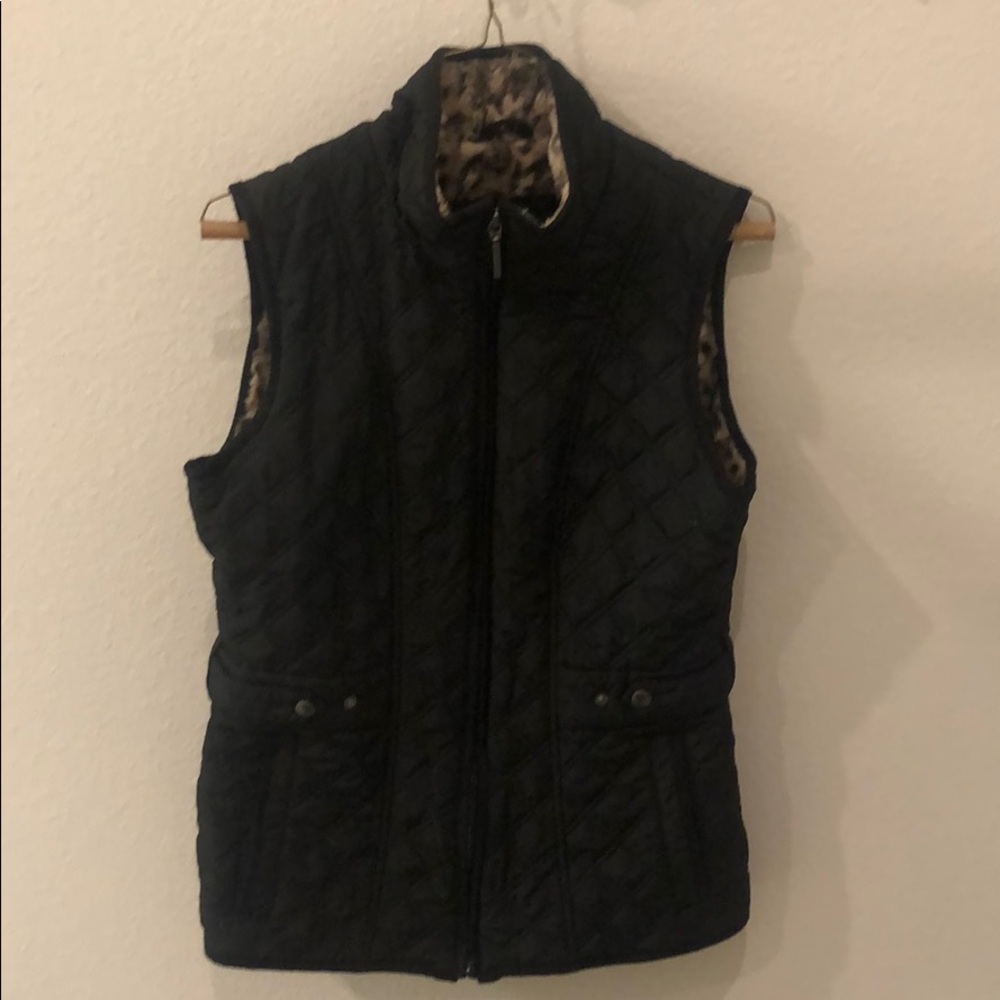 Black Best with Cheetah Faux Fur Inside